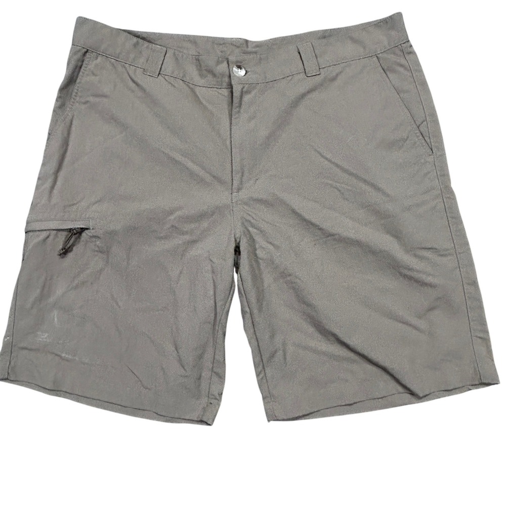 Columbia Mens 38 Nylon Hiking Shorts Khaki Green XM1589 10 Inch Inseam